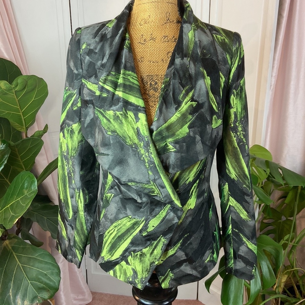 NWT Lafayette 148 Artsy Neon Abstract Blazer Jacket Sz 4
